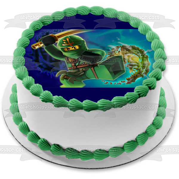 LEGO Ninjago Green Ninjago Lloyd Garmadon Edible Cake Topper Image ABPID08250