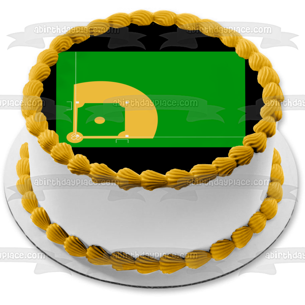 Baseball Diamond Cartoon Edible Cake Topper Image ABPID08251