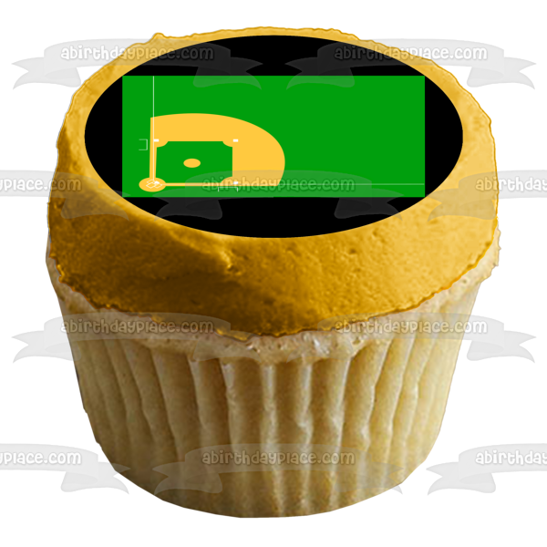 Baseball Diamond Cartoon Edible Cake Topper Image ABPID08251