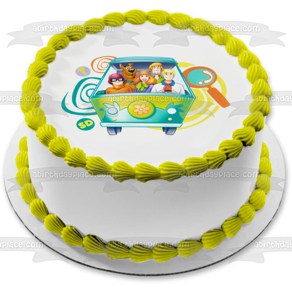 Scooby Doo Mystery Machine Shaggy Velma Daphne and Fred Edible Cake Topper Image ABPID08263