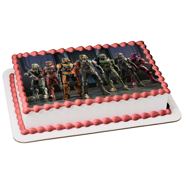 Halo Infinite Master Chief and Others Edible Cake Topper Image ABPID55407