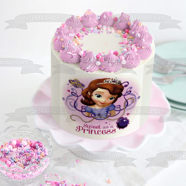Sofia the First Sweet As a Princess Edible Cake Topper Image ABPID08285