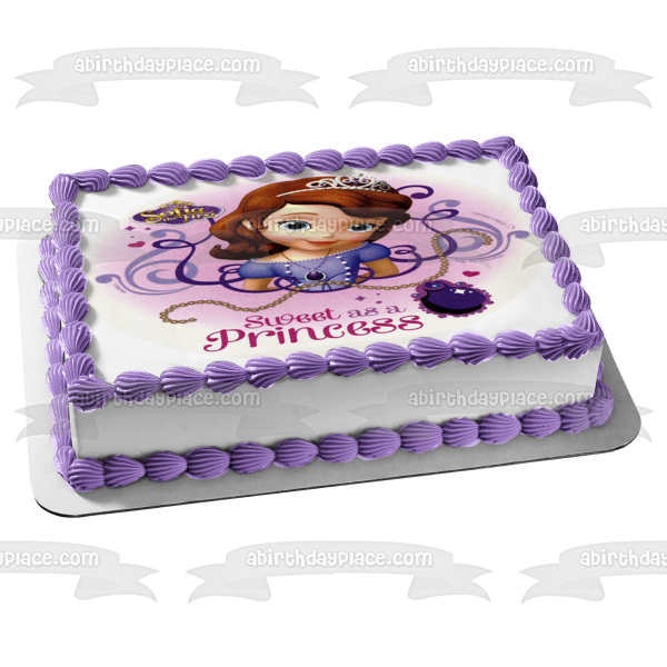 Sofia the First Sweet As a Princess Edible Cake Topper Image ABPID08285