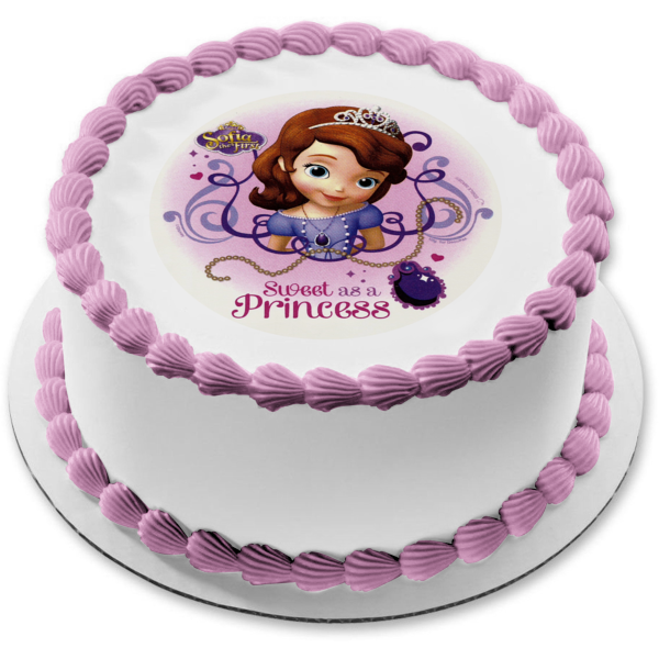 Sofia the First Sweet As a Princess Edible Cake Topper Image ABPID08285