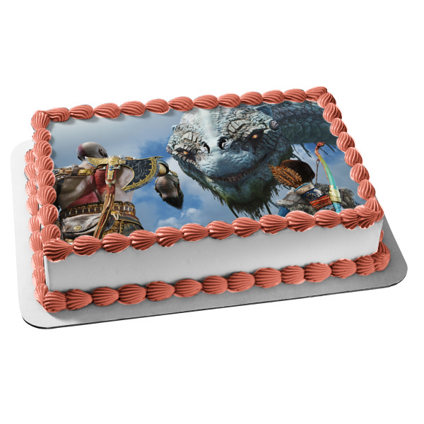 God of War  Hraezlyr Kratos Atreus Edible Cake Topper Image ABPID55458