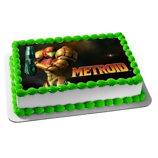 Metroid Samus Aran Edible Cake Topper Image ABPID55410