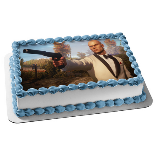 Imagen comestible para decoración de tarta del Agente 47 de Hitman III ABPID55414 