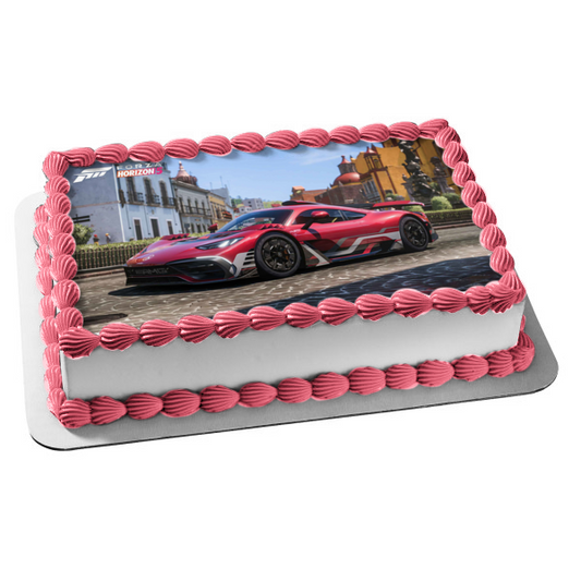 Imagen comestible para decoración de tarta de coche de carreras de Forza Horizon 5 ABPID55415 