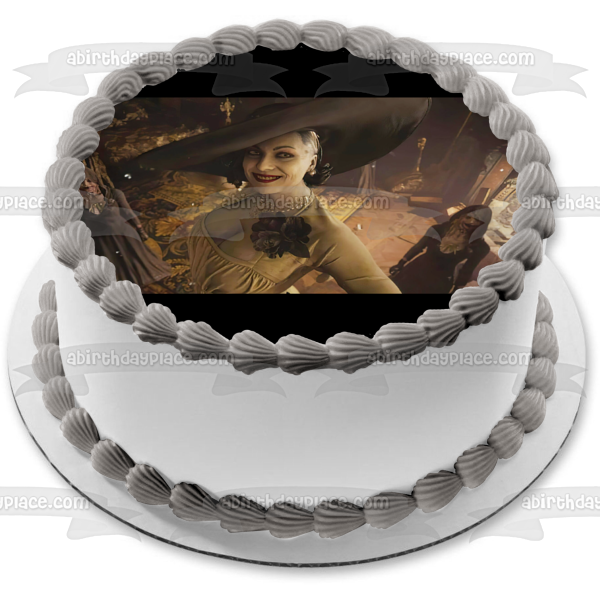Village Resident Evil Lady Dimitrescu Edible Cake Topper Image ABPID55418