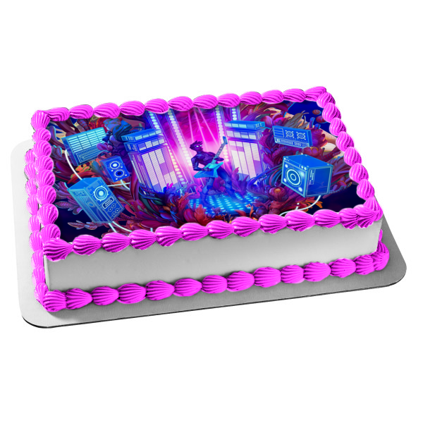 Happy Birthday' Blue Purple Fortnite Dessert Decoration Cake Topper
