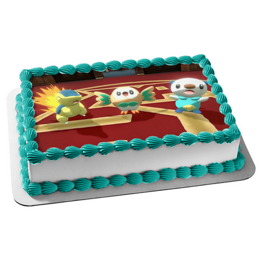 Pokémon Legends: Arceus Rowlet Cyndaquil Oshawatt Edible Cake Topper Image ABPID55474