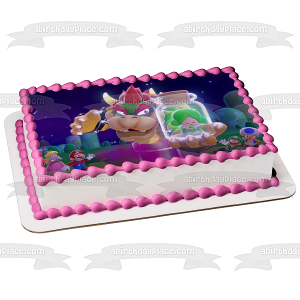 Super Mario 3D World Princess Peach Toad Luigi Bowser Edible Cake Topper Image ABPID55430
