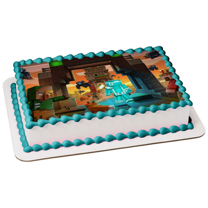 Minecraft Dungeons Assorted Skins Edible Cake Topper Image ABPID55486