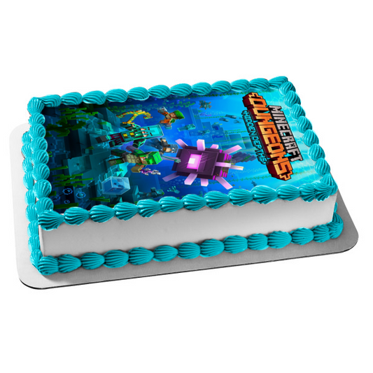 Minecraft Dungeons Steve Wearing Diamond Armor Edible Cake Topper Image ABPID55488