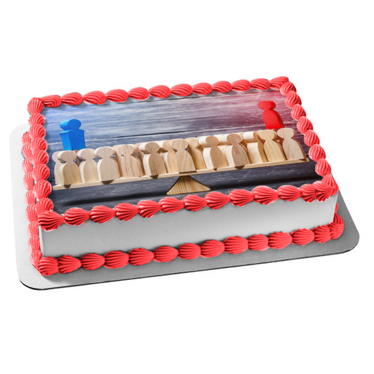 Debate Team Red and Blue Edible Cake Topper Image ABPID55495