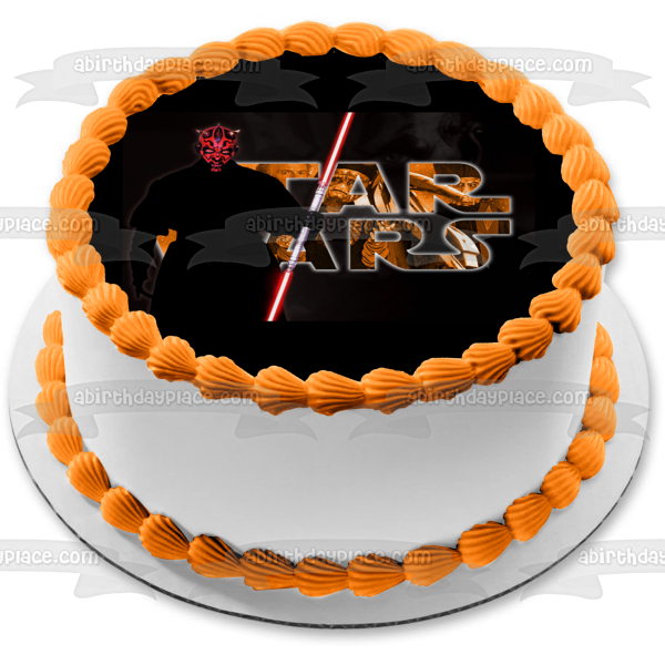 Star Wars Darth Maul Double Bladed Lightsaber Edible Cake Topper Image ABPID08326