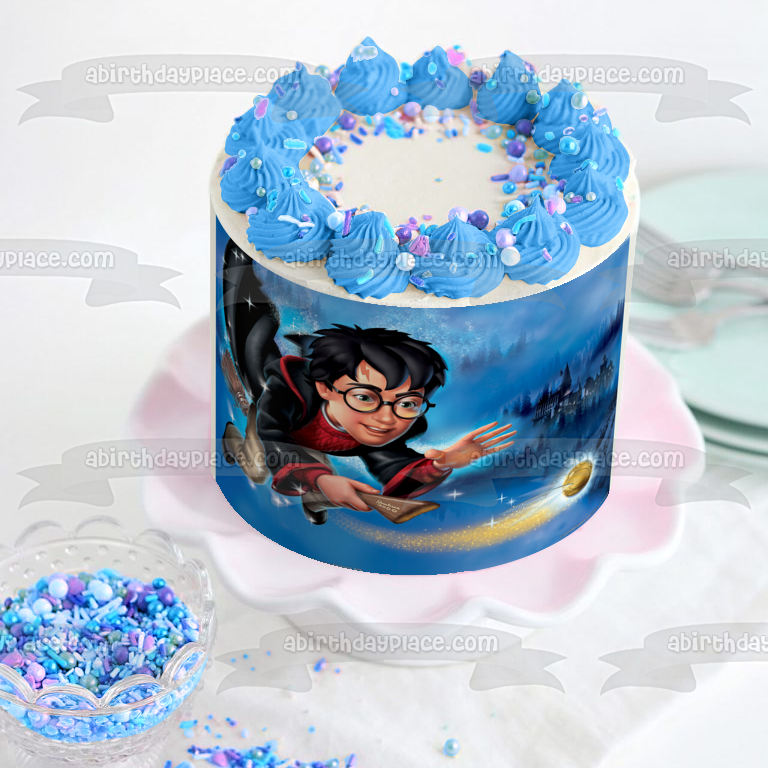 Harry Potter Cartoon Hogwarts School Edible Cake Topper Image ABPID08454