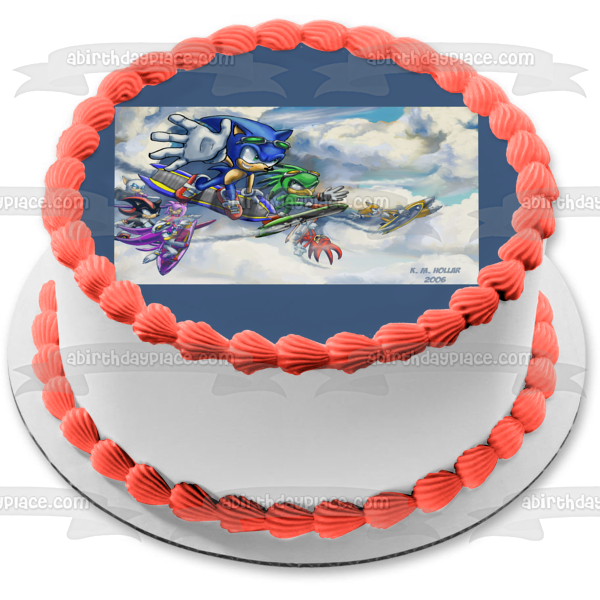 Sonic the Hedgehog Tails Amy Rose Knuckles the Echidna Shadow the Hedgehog Blaze the Cat Edible Cake Topper Image ABPID08339