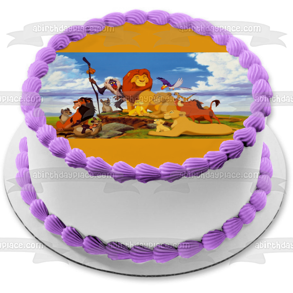 Lion King Disney Mufasa Simba Scar Rafiki Nala Zazu Timone Edible Cake Topper Image ABPID08362