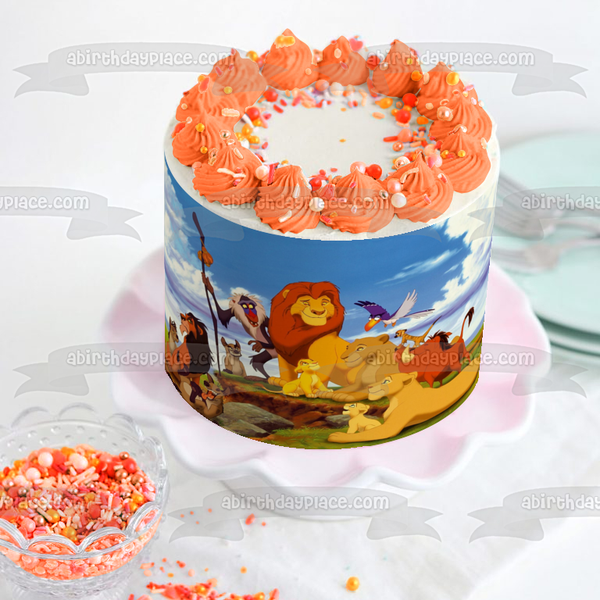 Lion King Disney Mufasa Simba Scar Rafiki Nala Zazu Timone Edible Cake Topper Image ABPID08362