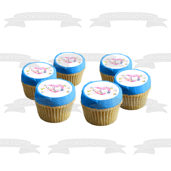 Hello Kitty and Friends Music Notes Hearts Edible Cake Topper Image ABPID08391
