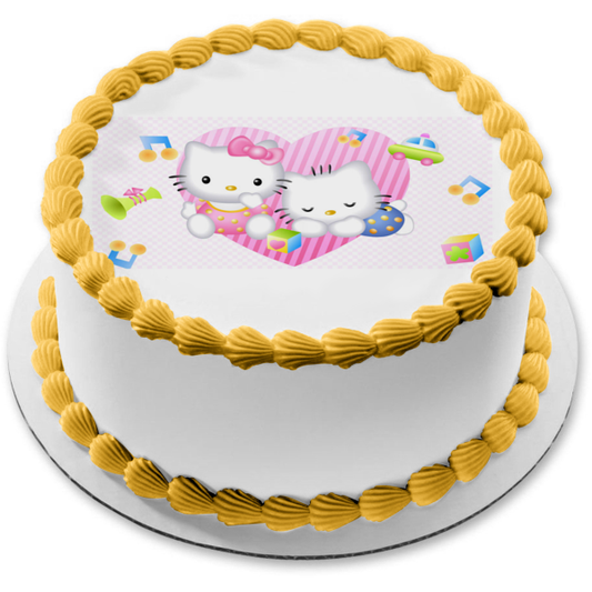 Hello Kitty and Friends Music Notes Hearts Edible Cake Topper Image ABPID08391