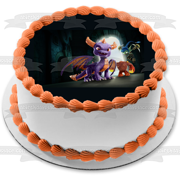 Skylanders Academy Stealth Elf Eruptor Spyro the Dragon Edible Cake Topper Image ABPID08743