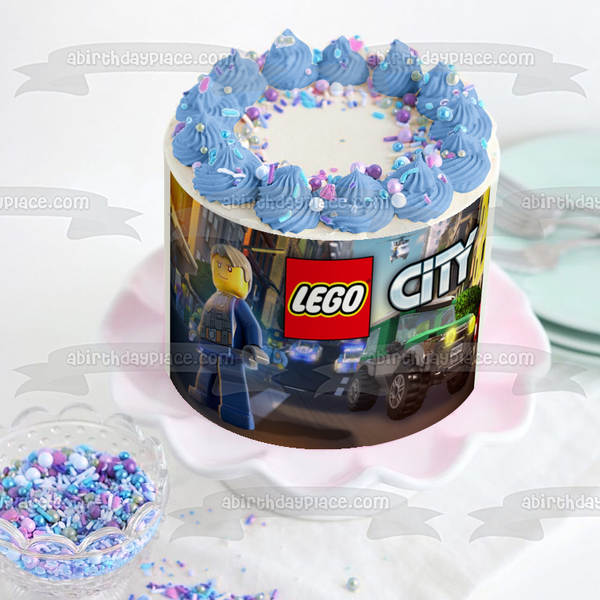 LEGO City Police Chase McCain Edible Cake Topper Image ABPID08747