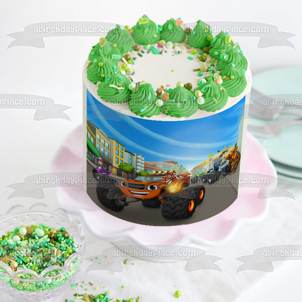 Blaze and the Monster Machines Crusher Pickle Gabby Edible Cake Topper Image ABPID08792