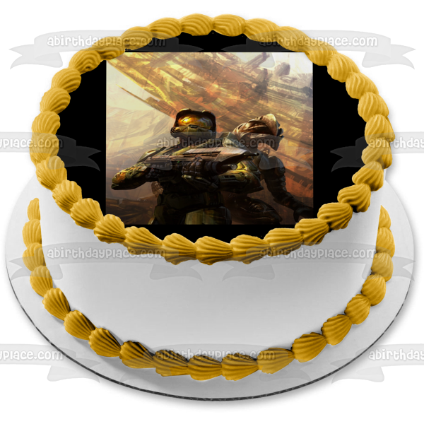 Imagen comestible para decoración de tarta de soldados de Halo Wars 3 ABPID08548 