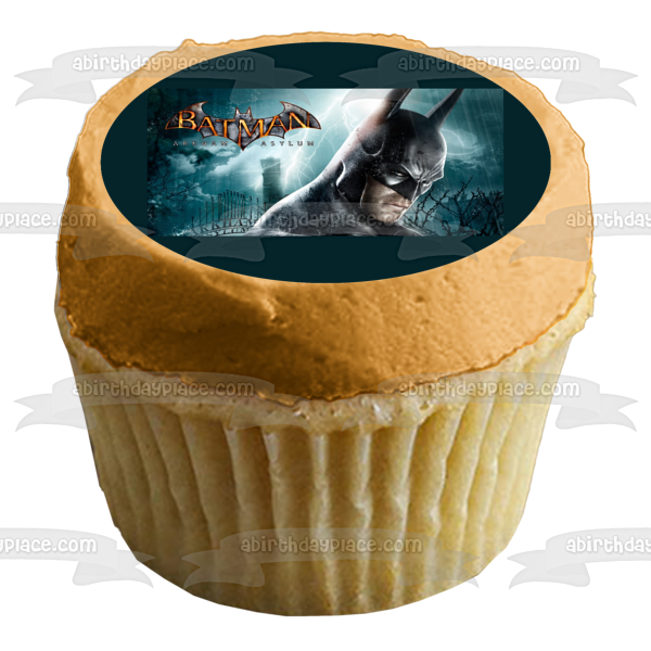 Batman Arkhav Asylum Lightening Edible Cake Topper Image ABPID08553