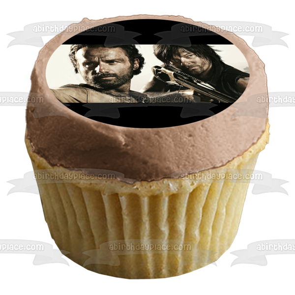 The Walking Dead Rick Grimes Daryl Dixon #2 Edible Cake Topper Image ABPID09036