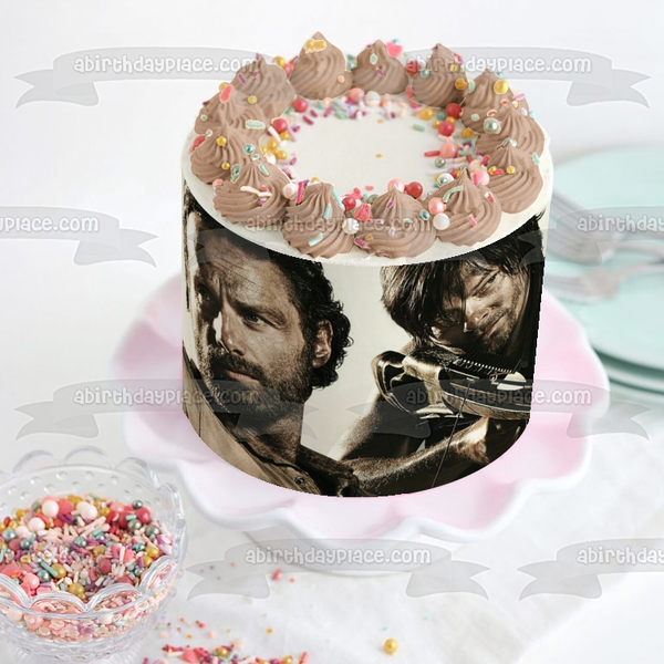 The Walking Dead Rick Grimes Daryl Dixon #2 Edible Cake Topper Image ABPID09036
