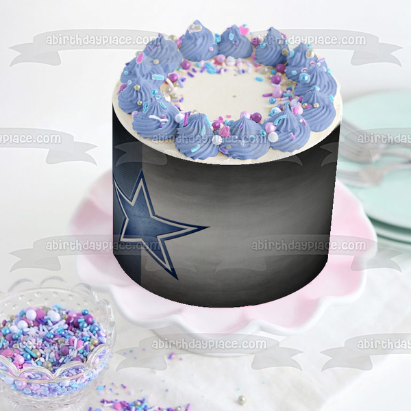 Dallas Cowboys Star NFL Blue Edible Cake Topper Image ABPID08874