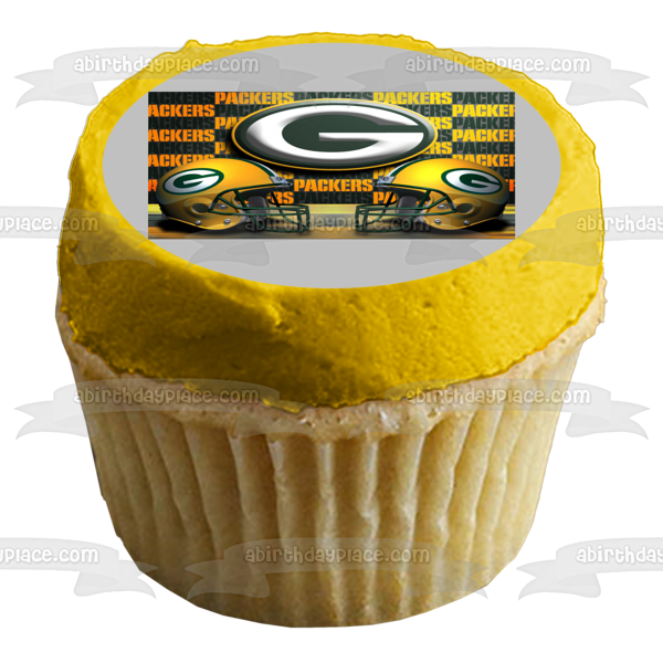 Green Bay Packers Logo NFL Helmets Edible Cake Topper Image ABPID08884