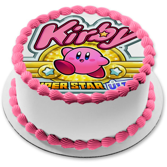 Kirby Super Star - Adorno comestible para tarta ultra rosa, imagen ABPID09095 