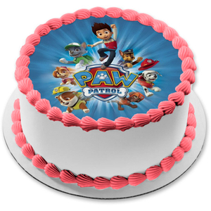 Paw Patrol Chase Everest Skye Zuma Marshall Rocky Ryder Cap'n Turbot Edible Cake Topper Image ABPID08985