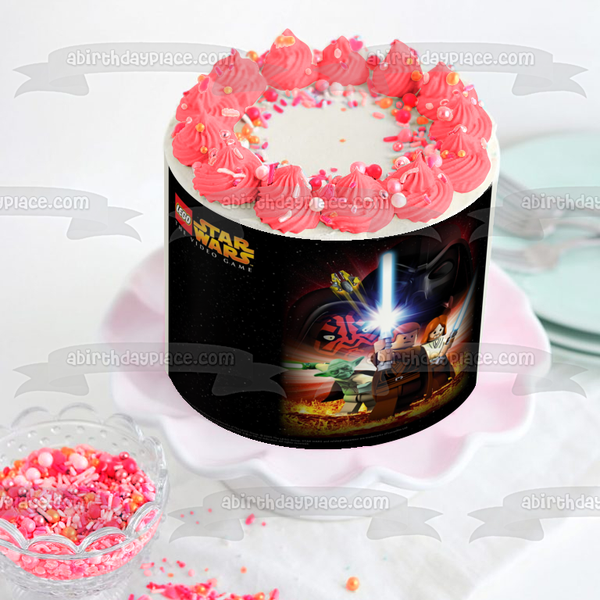 LEGO Star Wars Yoda Darth Vader Darth Maul Edible Cake Topper Image ABPID09104