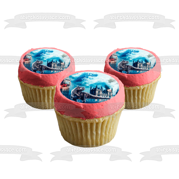 Jurassic World Dominion Dinosaurs Rule the Earth T-Rex Edible Cake Topper Image ABPID55530