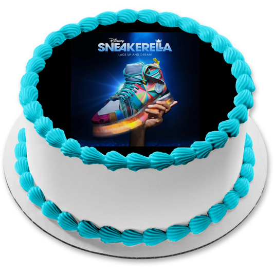 Disney Sneakerella Lace Up and Dream Edible Cake Topper Image ABPID55525