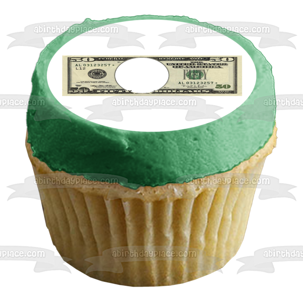 50 Dollar Bill the United States of America Edible Cake Topper Image Frame ABPID09361