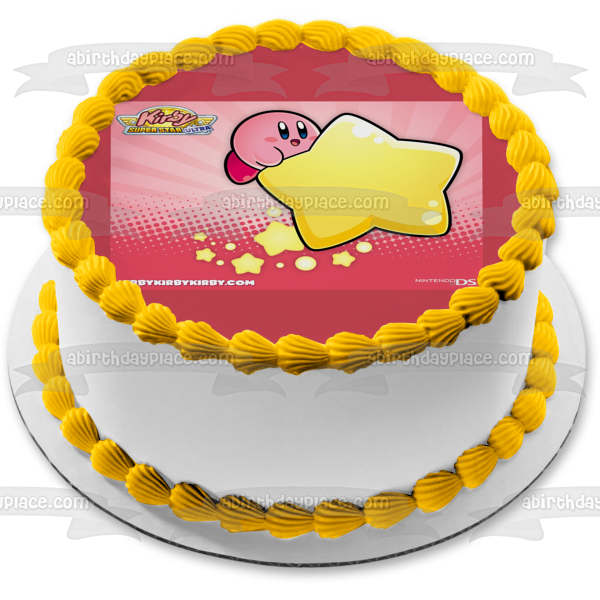 Kirby Super Star Ultra Video Game Yellow Star Edible Cake Topper Image ABPID09118