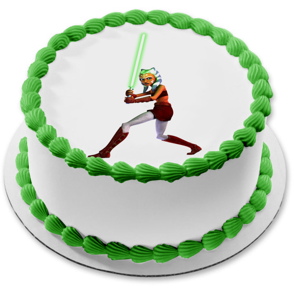 Star Wars Ahsoka Tano Snips Jedi Padawan Clone Wars Rebels Galactic Empire Edible Cake Topper Image ABPID09413