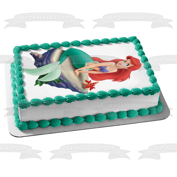 Disney the Little Mermaid Ariel Sebastian Edible Cake Topper Image ABPID09431