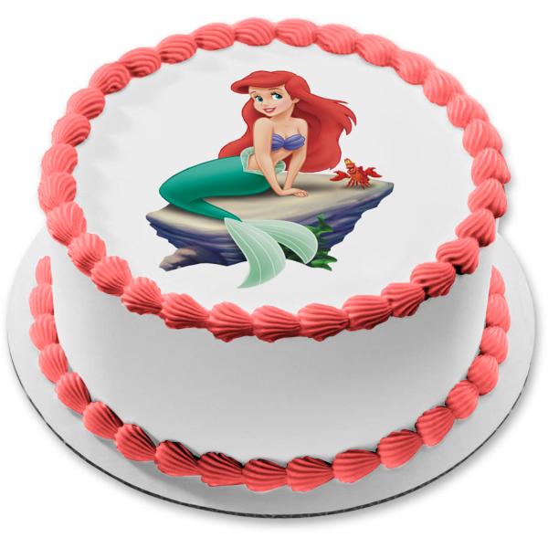 Disney the Little Mermaid Ariel Sebastian Edible Cake Topper Image ABPID09431