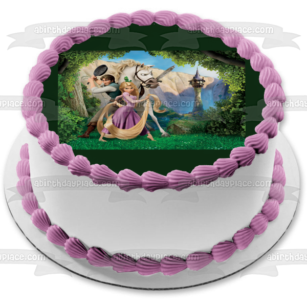 Disney Tangled Rapunzel Flynn Rider Maximus Ready to Fight Edible Cake Topper Image ABPID09149