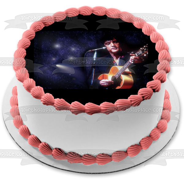 Elvis Music Starry Night Sky Background Edible Cake Topper Image ABPID09160