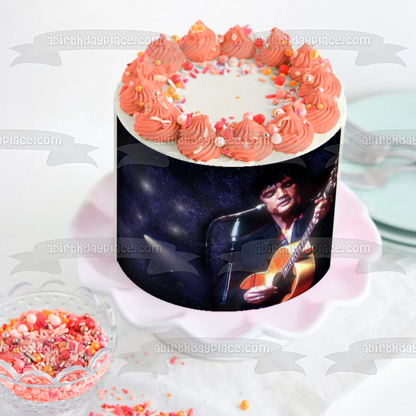 Elvis Music Starry Night Sky Background Edible Cake Topper Image ABPID09160