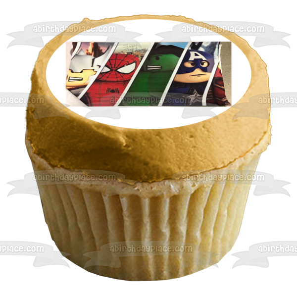 Avengers Cartoon Thor Spider-Man The Hulk Captain America Edible Cake Topper Image ABPID09613