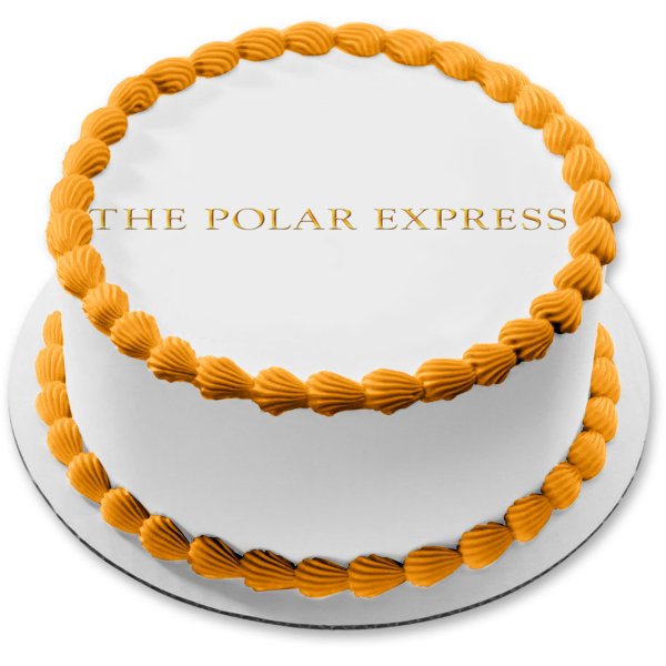 The Polar Express Gold Logo Edible Cake Topper Image ABPID09645